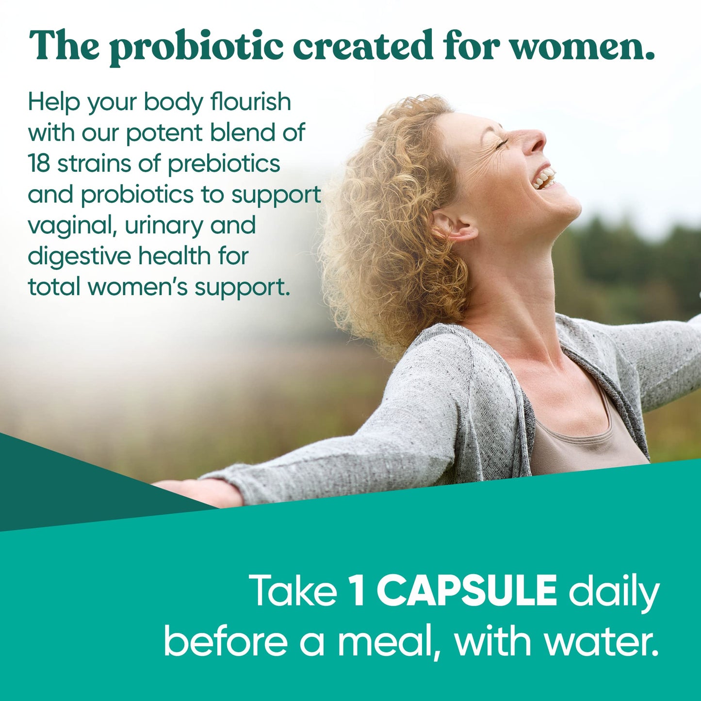 Flourish Probiotics + Prebiotics for Women – Gut & Urinary Health, Bloating Relief, Vaginal Wellness | 18 Strains, 14B CFU, 30 Mini Vegan Capsules