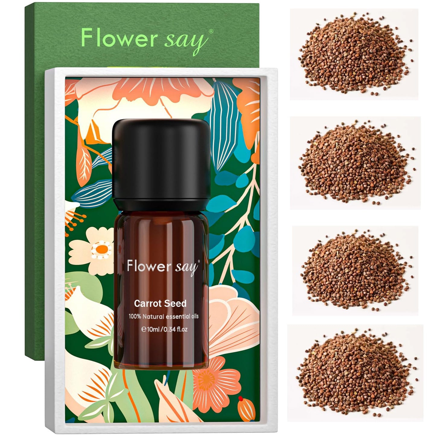 FLOWERSAY Carrot Seed Essential Oil 0.34oz | 100% Pure & Therapeutic Grade