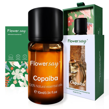 FLOWERSAY Copaiba Essential Oil 0.34 oz - 100% Pure Therapeutic Grade