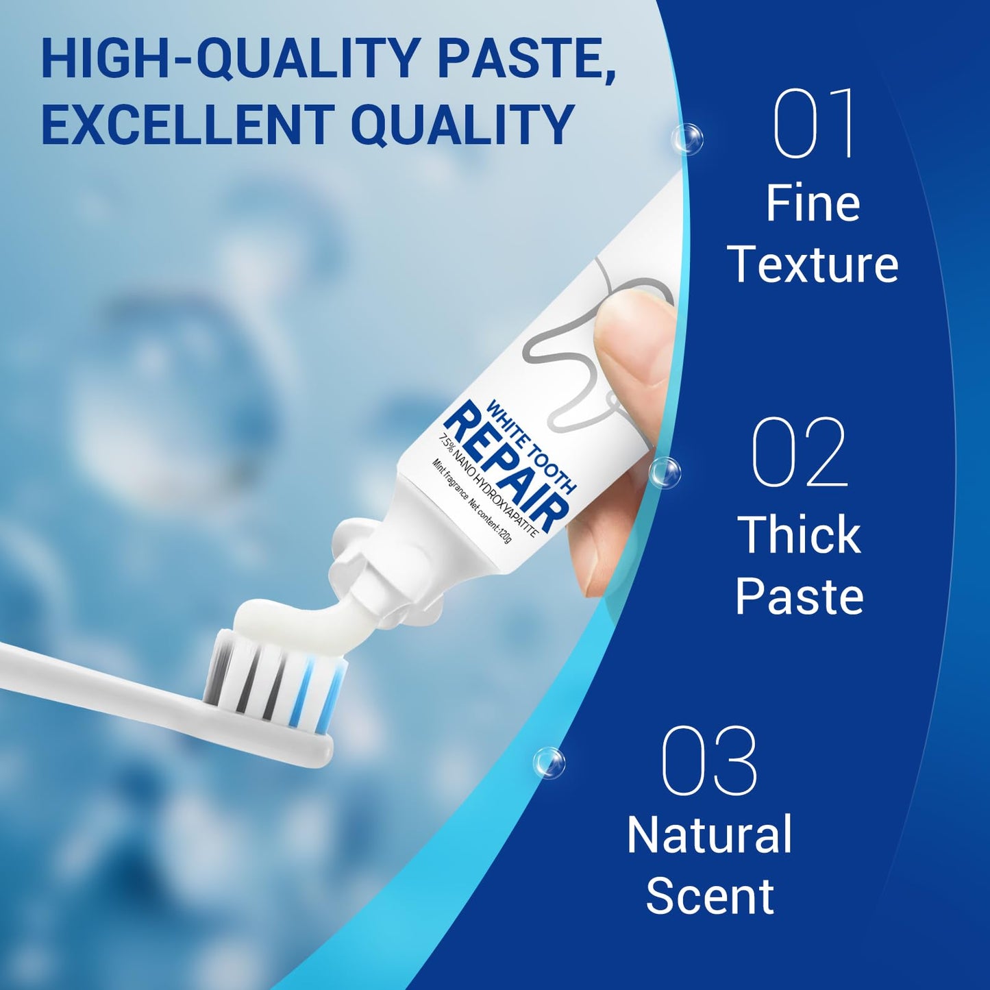 7.5% Hydroxyapatite Toothpaste – Fluoride-Free Whitening & Enamel Support