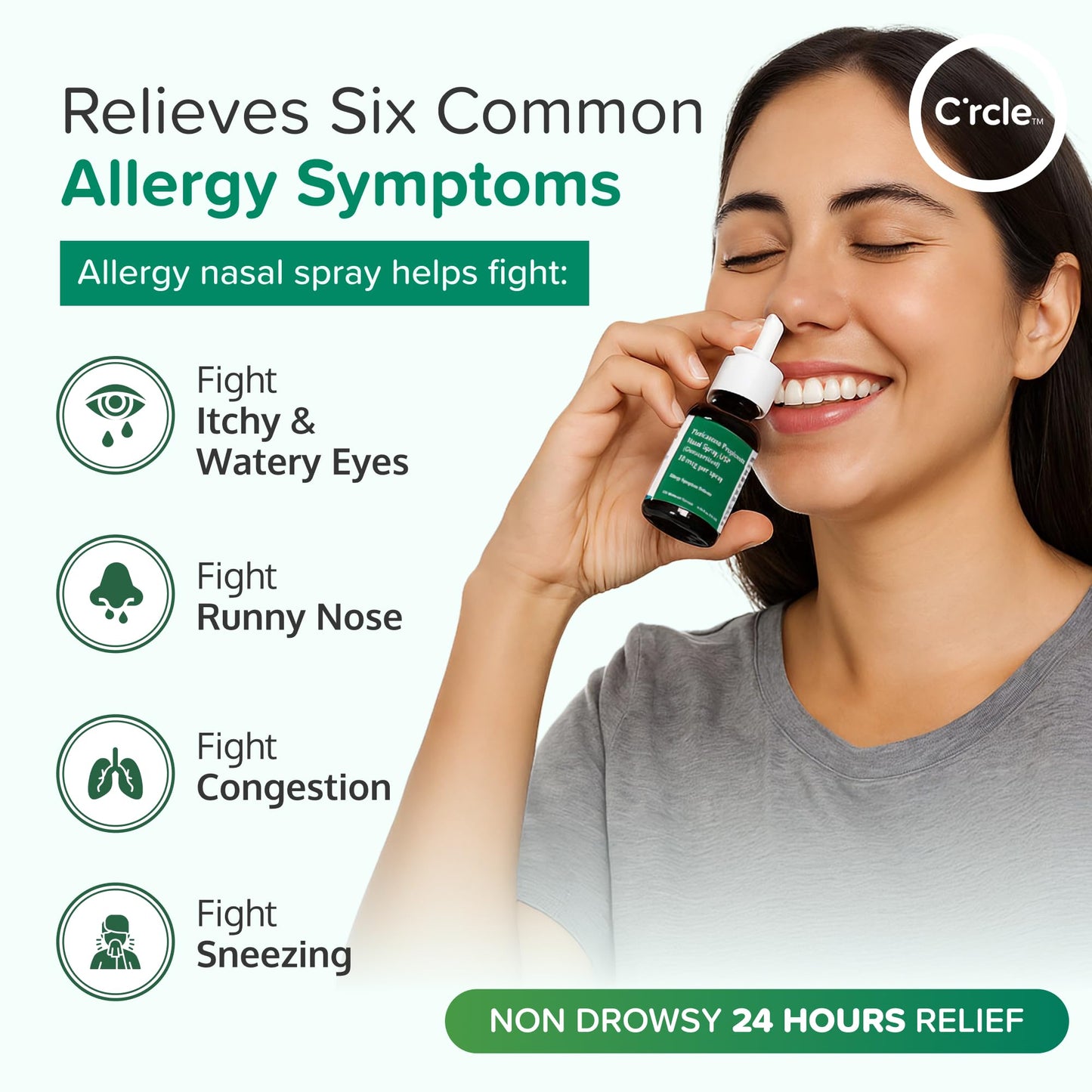 FlutiCare Fluticasone Nasal Spray – 24-Hour Non-Drowsy Allergy Relief, 50 mcg, 3 Month Supply