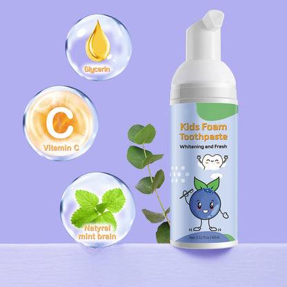 Kids Foam Toothpaste 3+ - Fluoride-Free, Fruity Flavor