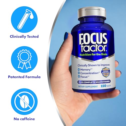 Focus Factor Brain Nutrition – Improve Memory & Concentration (150 Count, 1 Pack)