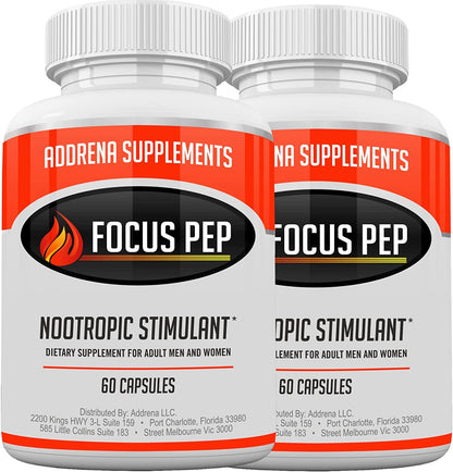 Focus Pep 2 Pack: OTC Stimulants for Natural Focus & Brain Boost | 120 Pills