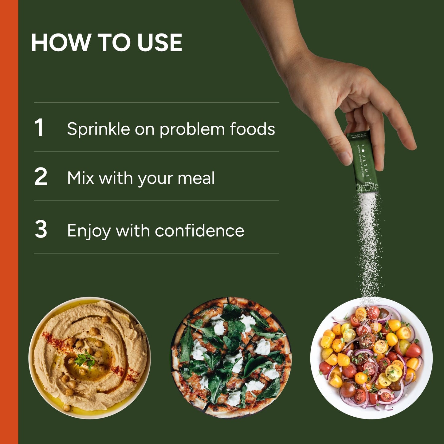 FODZYME On-The-Go Digestive Enzymes for Gut Health | Low FODMAP Support 30 Dose