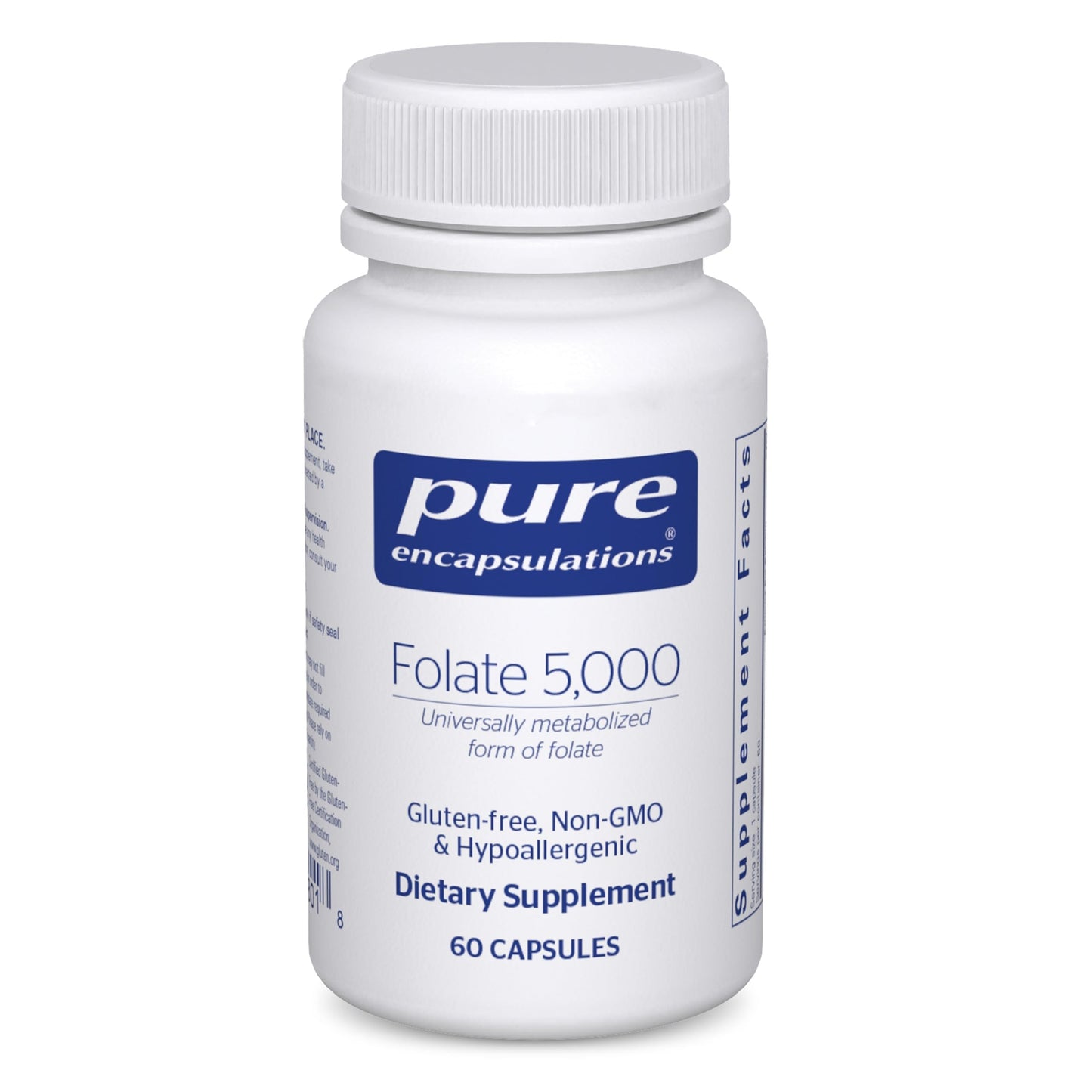 Pure Encapsulations Folate 5,000 - 5-MTHF Activated Vitamin B9 (60 Capsules)