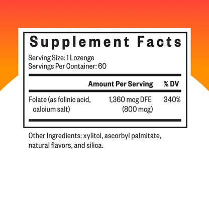 Folinic Acid 1360 mcg DFE (60 Lozenges) – Methyl-Free Folinic Acid | Seeking Health