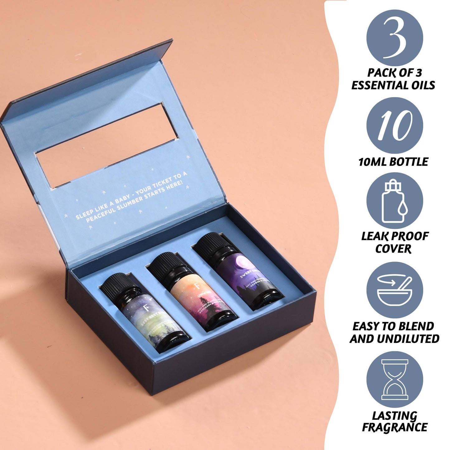 Folkulture Essential Oils for Diffuser – 3-Piece Fragrance Oil Set (Rosemary, Eucalyptus, Lavender)