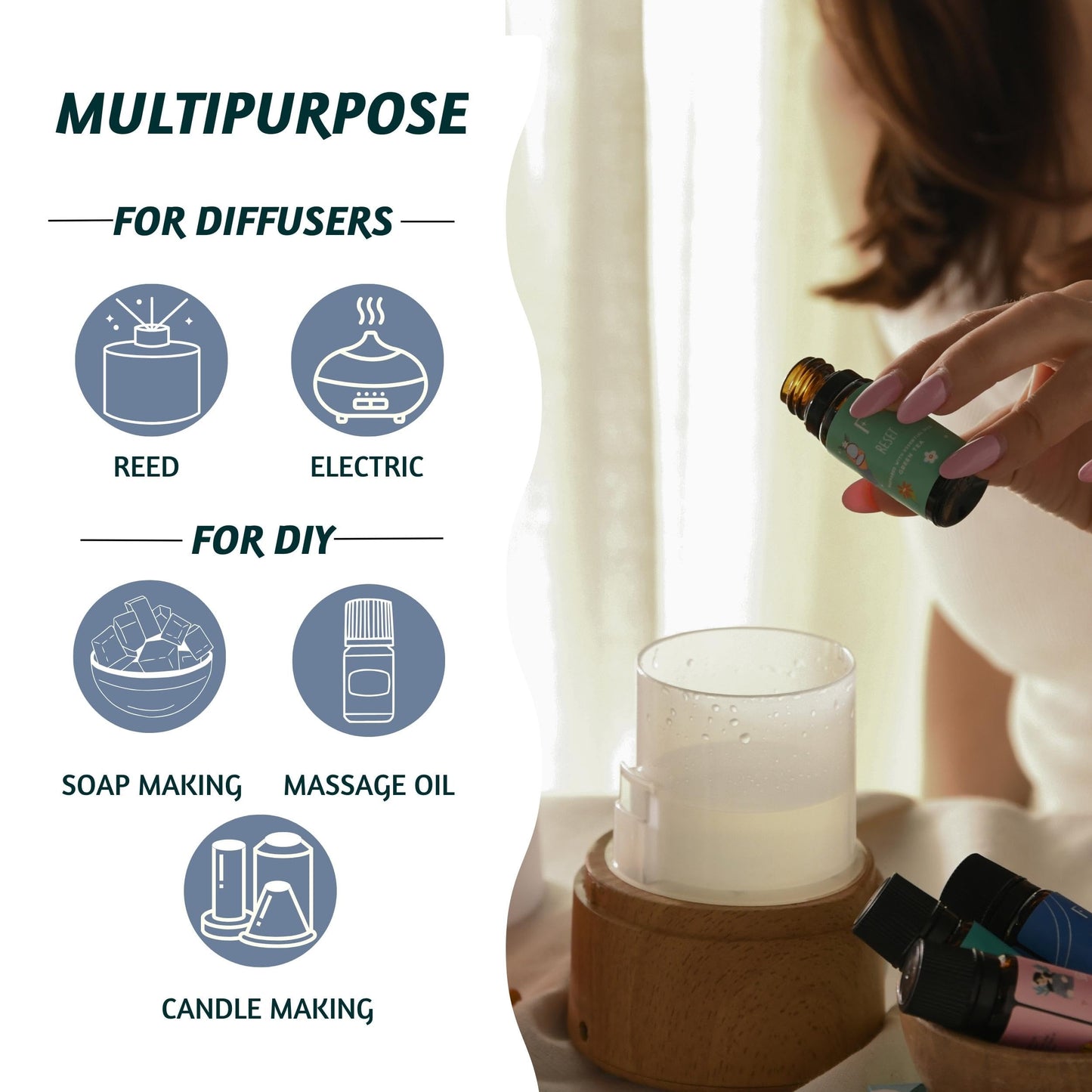 Folkulture Essential Oils for Diffuser – 3-Piece Fragrance Oil Set (Rosemary, Eucalyptus, Lavender)
