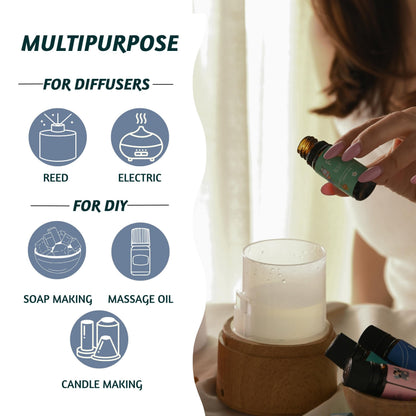 Folkulture Essential Oils for Diffuser – 3-Piece Fragrance Oil Set (Rosemary, Eucalyptus, Lavender)