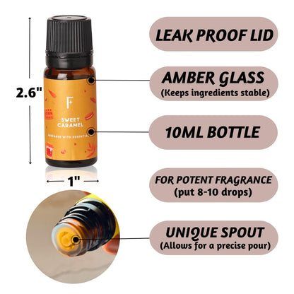 Folkulture Fall Essential Oils Set - 6 Diffuser Oils, Vanilla Pumpkin Spice | 60 ml