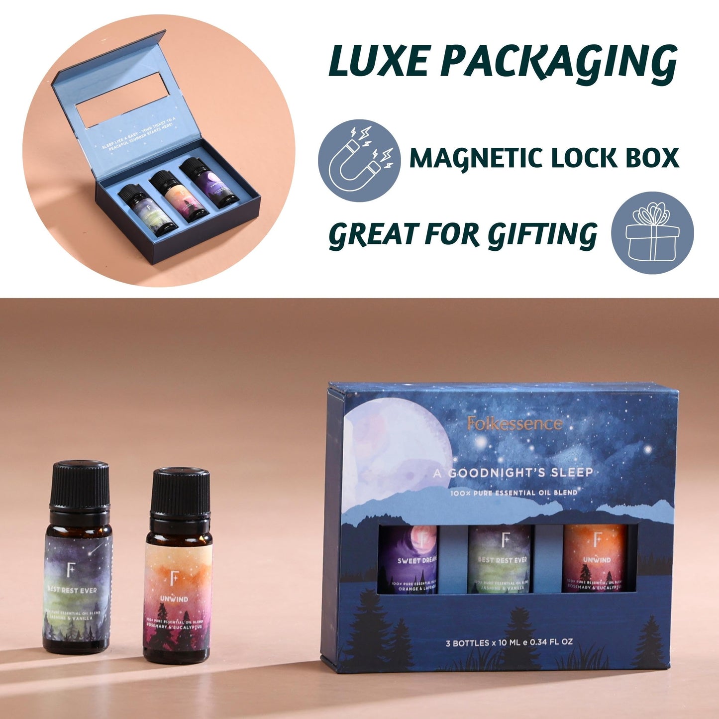 Folkulture Essential Oils for Diffuser – 3-Piece Fragrance Oil Set (Rosemary, Eucalyptus, Lavender)