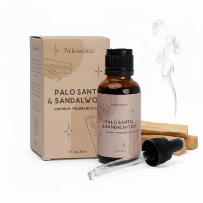 Folkulture Essential Oil Blends – 30ml (Pack of 1) | Sandalwood & Palo Santo Diffuser Oils for Home Fragrance & Relaxation