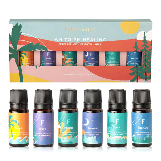 Folkulture Essential Oils for Diffuser Oil - 6-Pack Fragrance Oils for Home | Lavender & Sandalwood