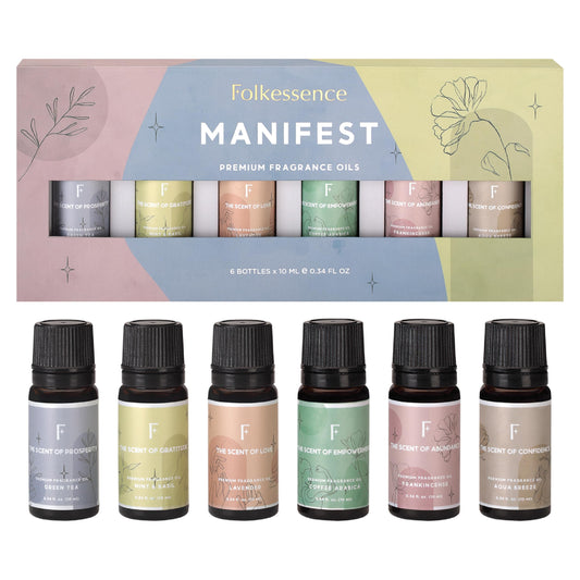 Folkulture Essential Oils for Diffuser for Home | Set of 6 Essential Oil Set | Essential Oil for Candle Making | Essential Oils for Soap Making - Frankincense, Lavender Oils for Relaxation