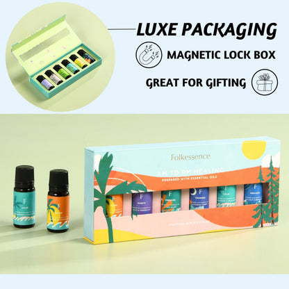 Folkulture Essential Oils for Diffuser Oil - 6-Pack Fragrance Oils for Home | Lavender & Sandalwood