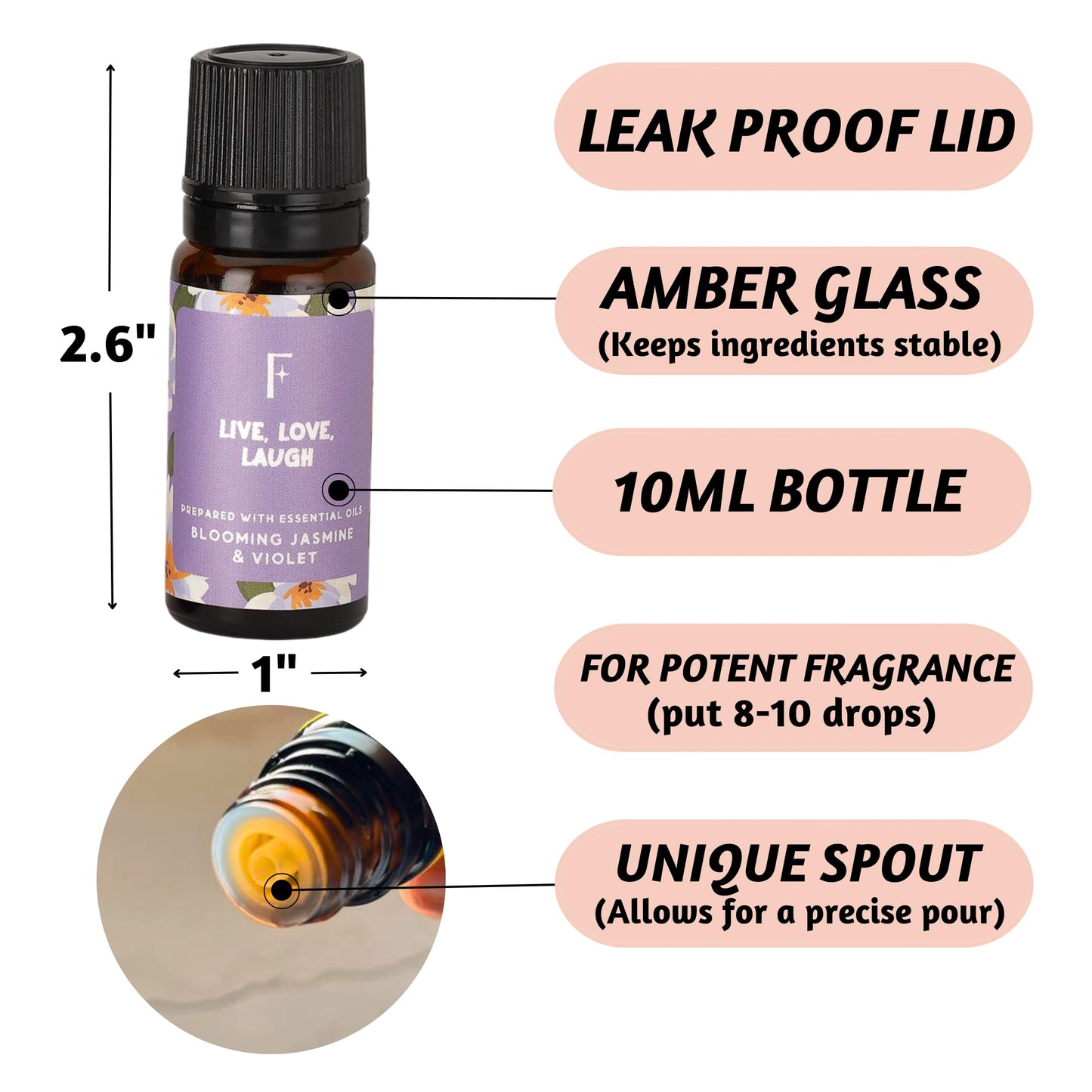 Folkulture Essential Oils for Diffusers | Oil Diffuser Essential Oil Set of 6 Fragrance Oil | Diffusers Oil Scents for Home | Fragrance Oil for Diffusers | Patchouli, Jasmine, Rose