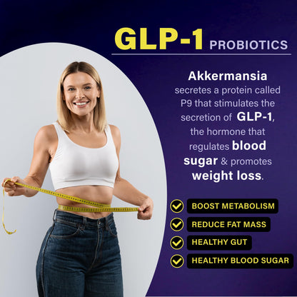 FOLONA Akkermansia GLP-1 Probiotic with Berberine & Beta-Glucan – Delayed-Release, 60 Capsules