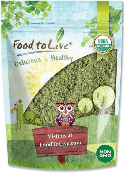 Food to Live Organic Alfalfa Powder - 1 lb, Non-GMO, Vegan, Raw Leaves