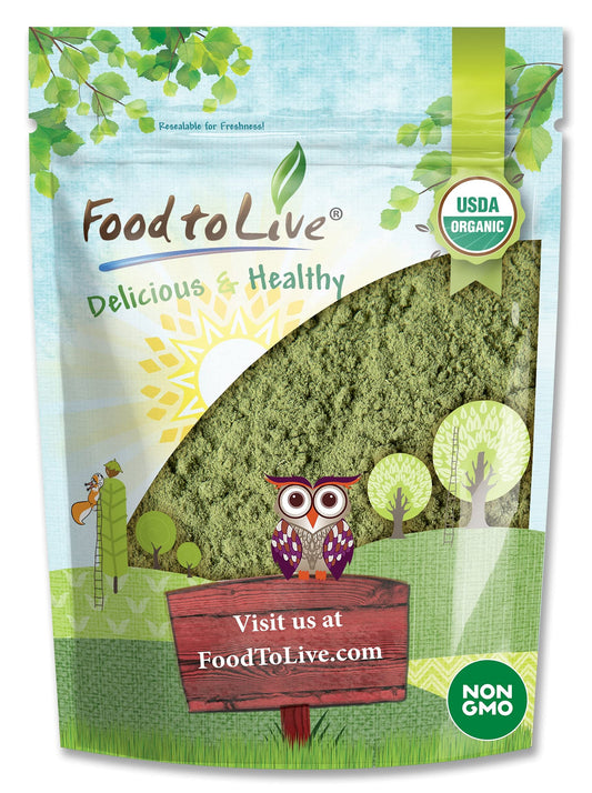 Food to Live Organic Alfalfa Powder - 8oz, Non-GMO, Raw Leaves, Vegan