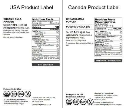Food to Live Organic Amla Powder (Amalaki) - 4 lb, Non-GMO, Raw & Vegan