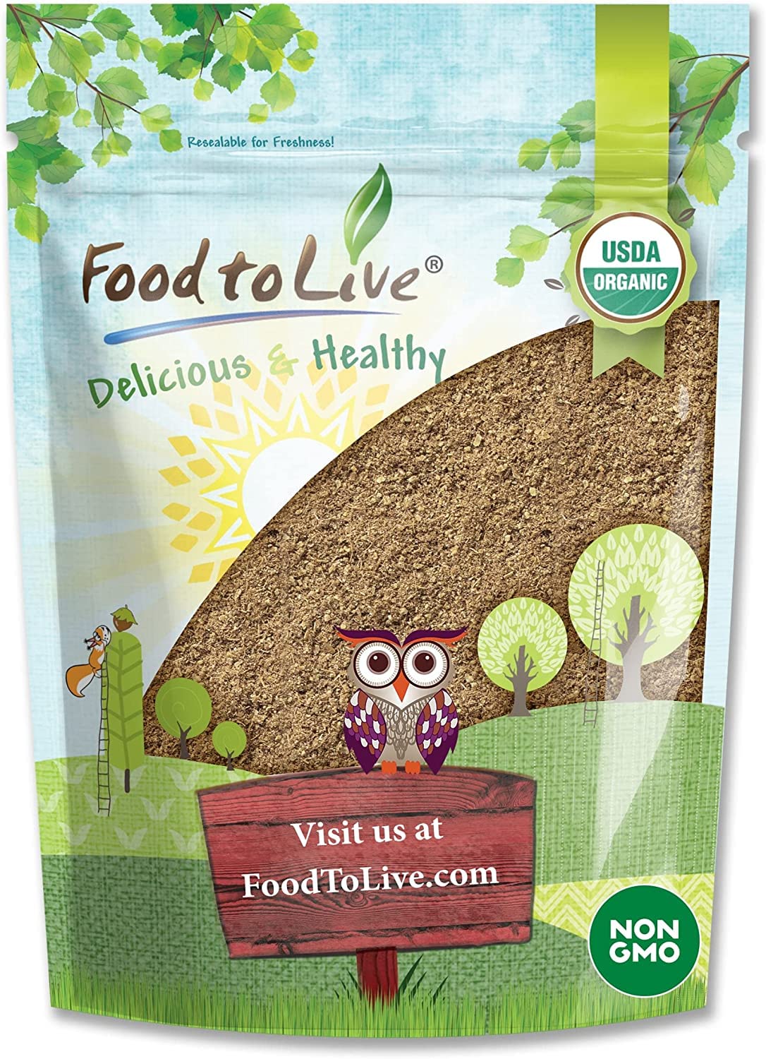 Food to Live Organic Psyllium Husk Powder - 1 lb, Non-GMO, Kosher, Ultra Fine, Vegan, Keto Friendly