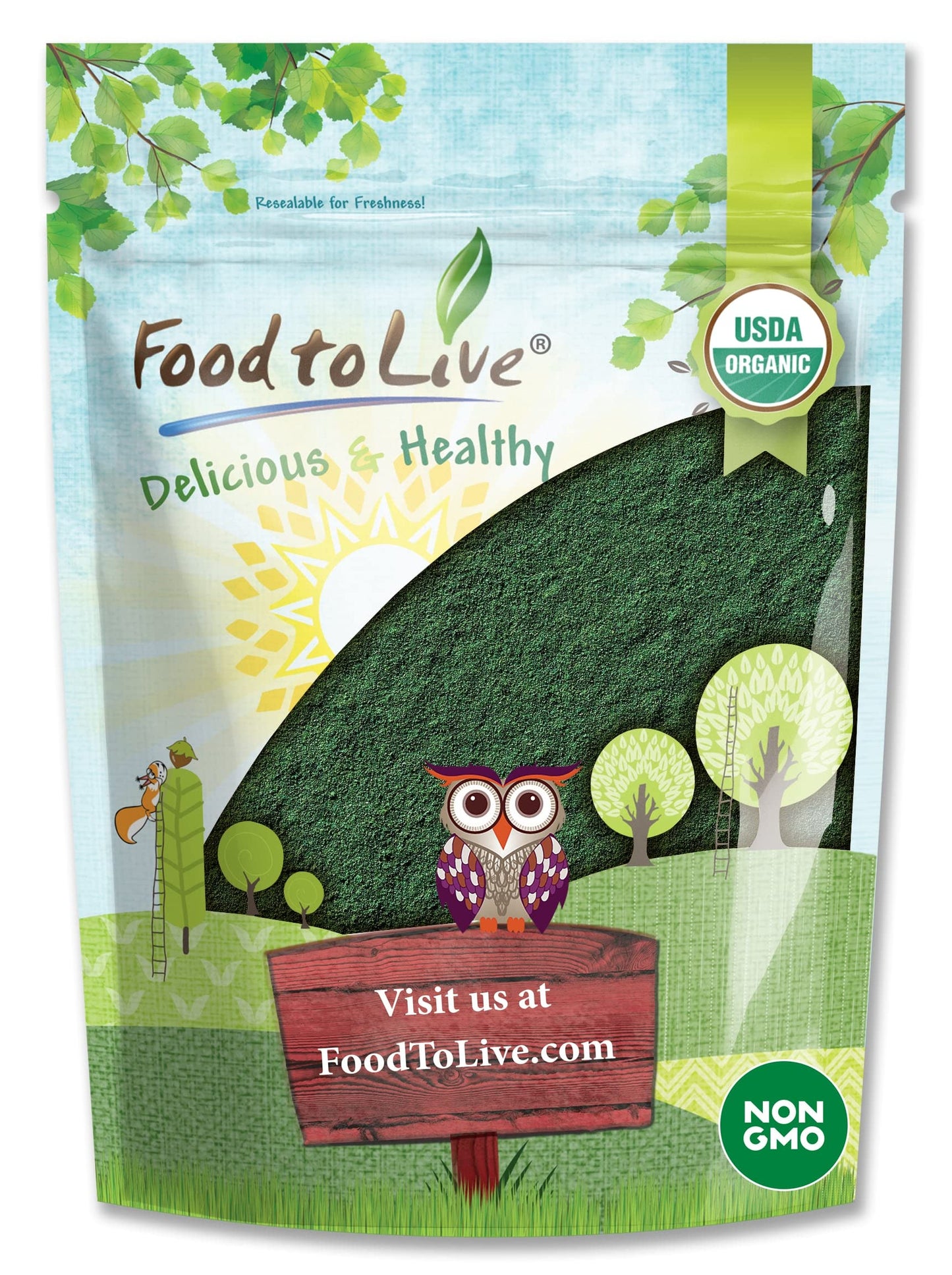 Food to Live Organic Spirulina Powder - 4 lb | Non-GMO, Kosher, Raw