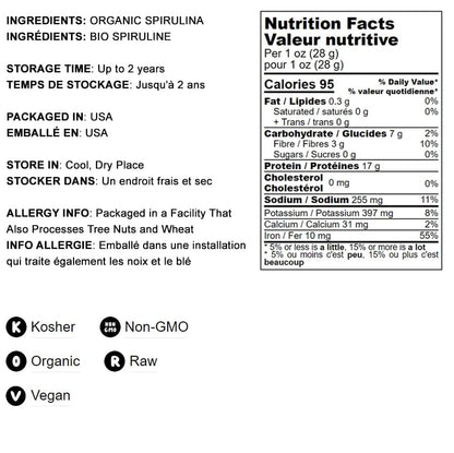 Food to Live Organic Spirulina Powder - 4 lb | Non-GMO, Kosher, Raw