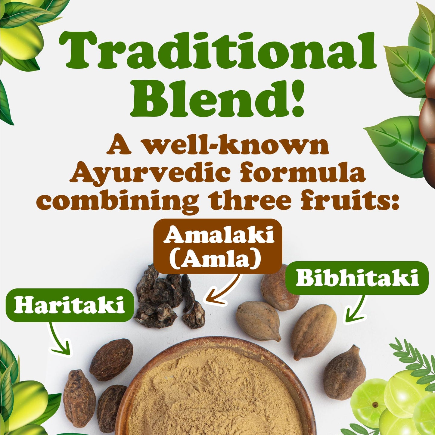 Organic Triphala Powder 10 lb – Amla, Bibhitaki & Haritaki | Non-GMO, Vegan, Kosher | Food to Live