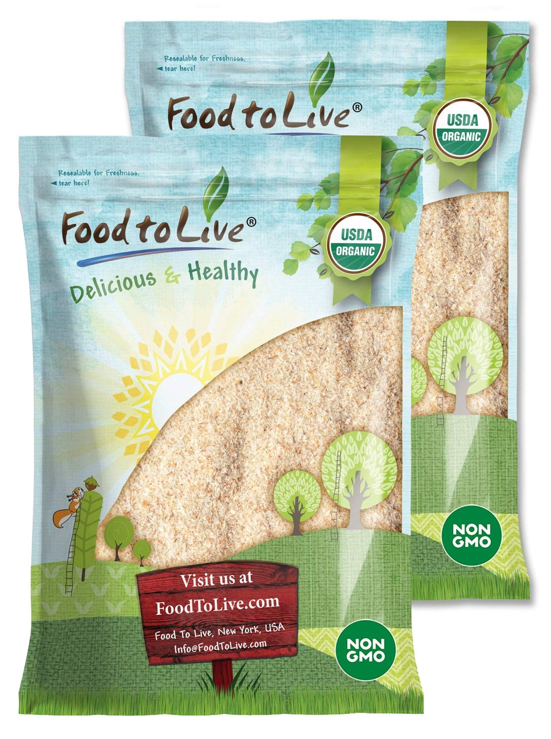 Food to Live Organic Whole Psyllium Husks - 8 lb, Non-GMO, Vegan, Kosher, Keto