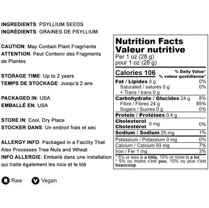 Food to Live Whole Psyllium Husks – 6 oz, Unflavored, Keto & Vegan