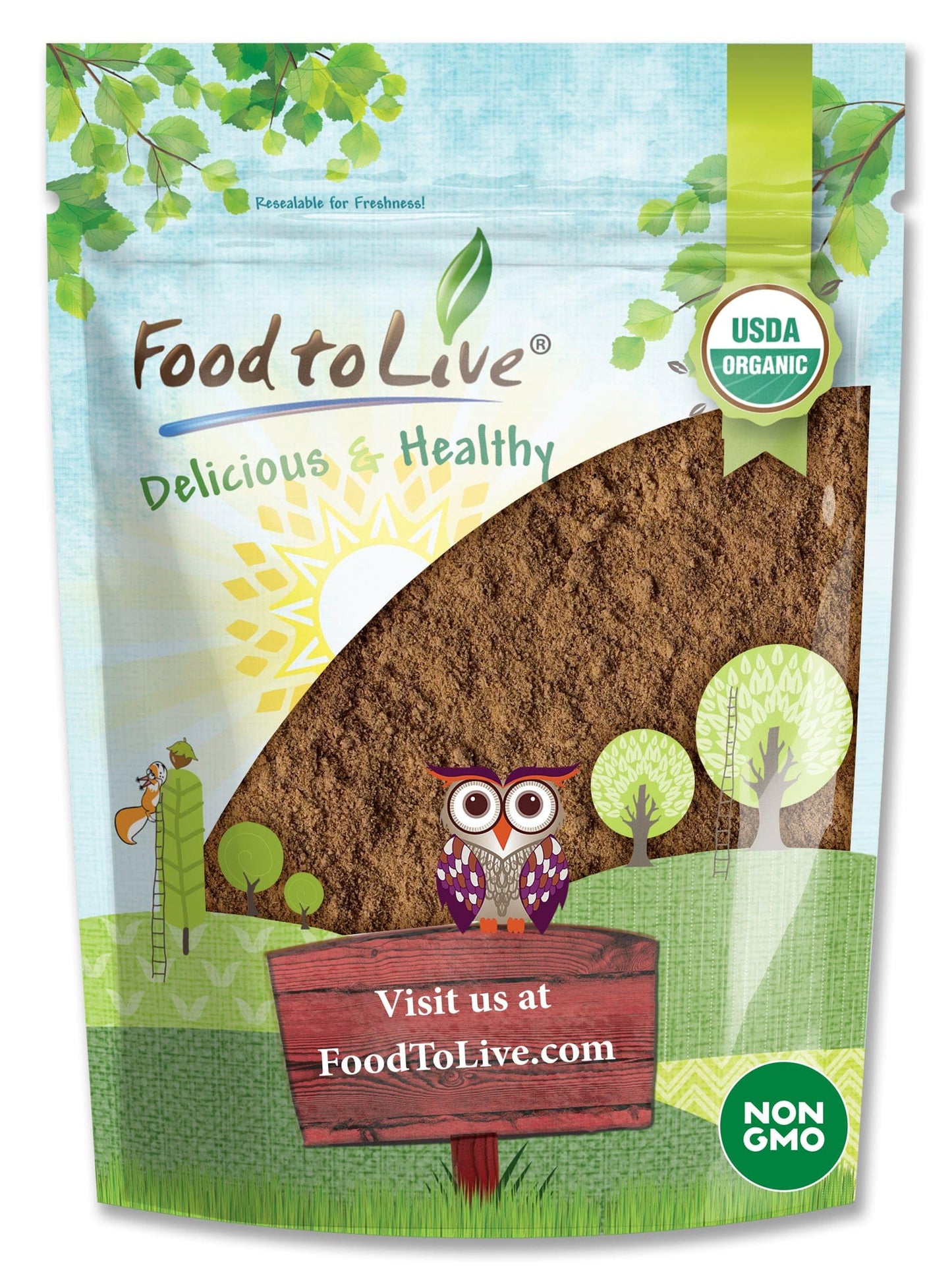 Food to Live Organic Red Reishi Mushroom Powder - 1.5 lb | Immunity & Wellness