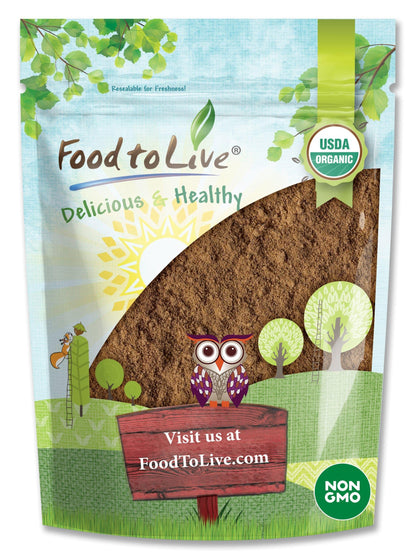Food to Live Organic Red Reishi Mushroom Powder - 1.5 lb | Immunity & Wellness