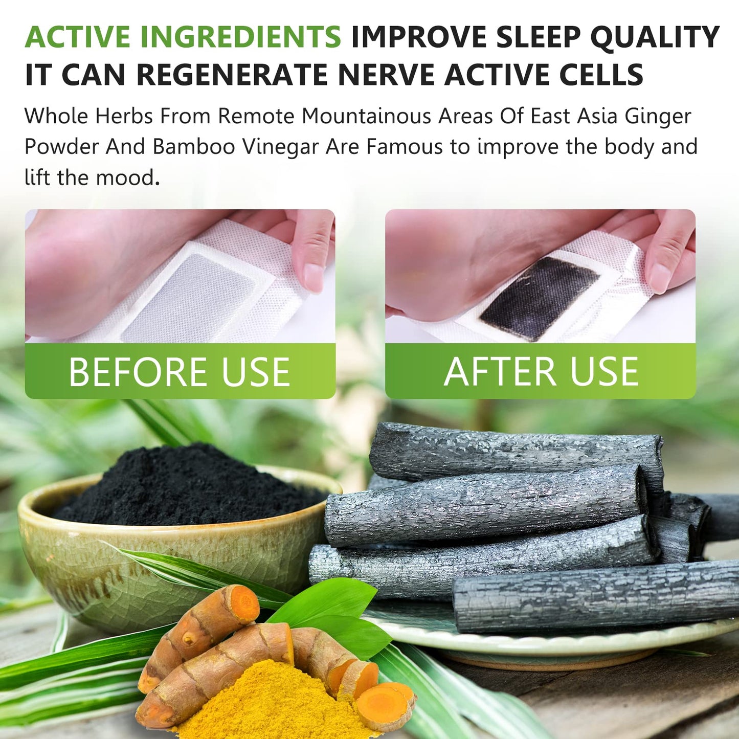 Foot Pads 30 Pcs – Bamboo Vinegar Ginger Powder Pads (Pack of 3)