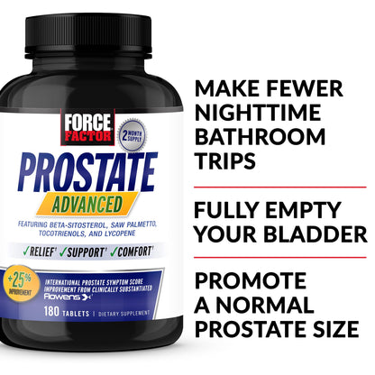 FORCE FACTOR Prostate Advanced – Prostate & Urinary Support, 180 Tablets