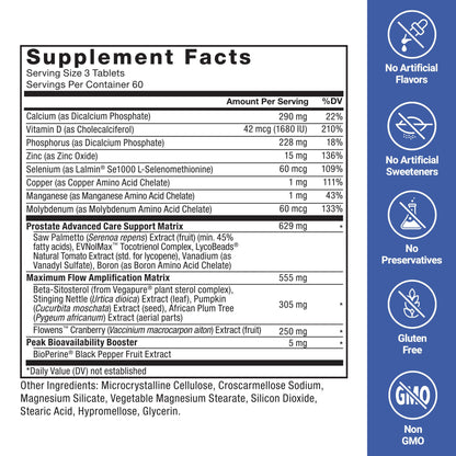 FORCE FACTOR Prostate Advanced – Prostate & Urinary Support, 180 Tablets