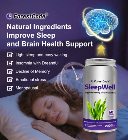 ForestCode Natural Sleep Aid for Adults — GABA & Seaweed Extract, Melatonin-Free, 60 Capsules
