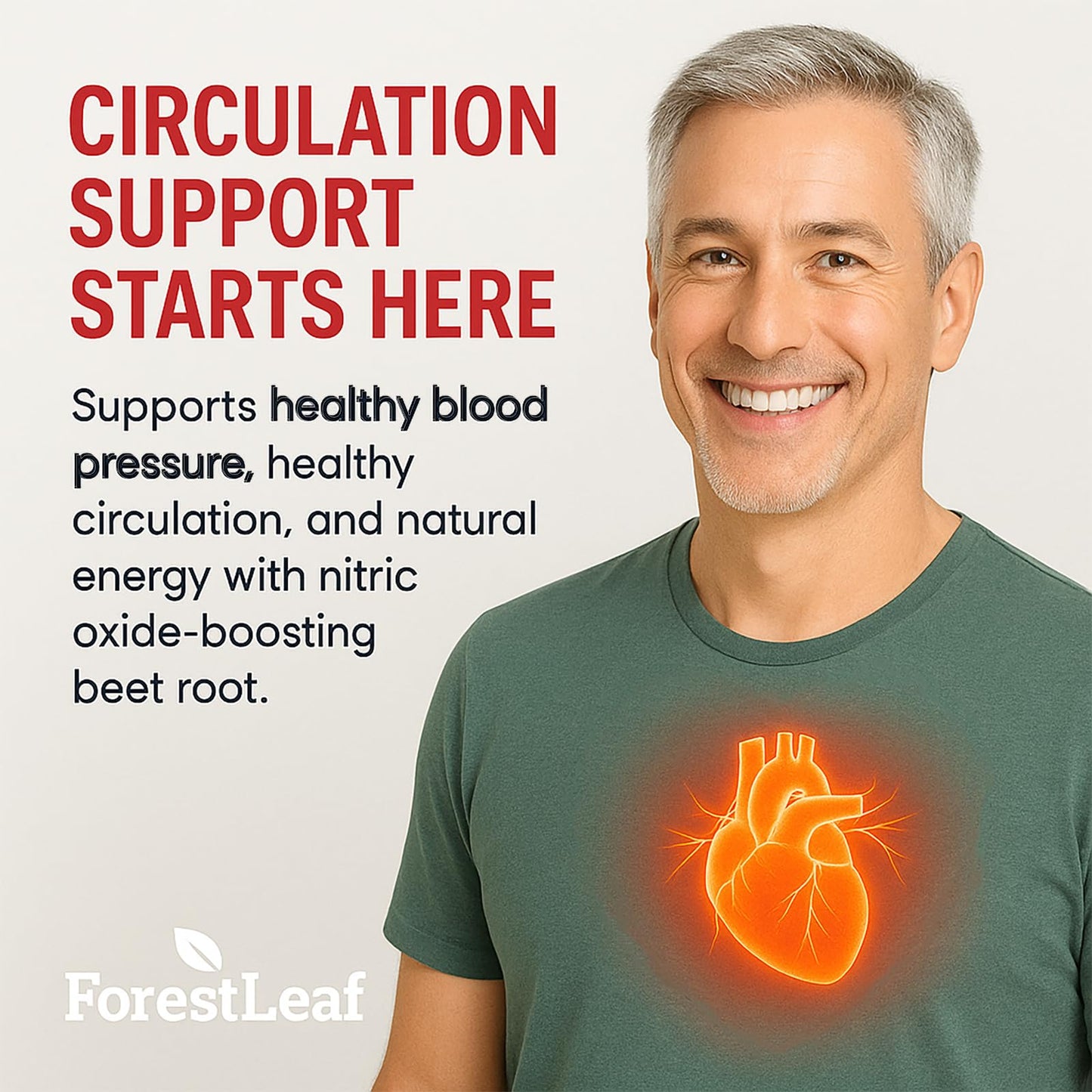 ForestLeaf Organic Beet Root Capsules – 20:1 Beet Extract with Ginger & Grape Seed | 120 Caps
