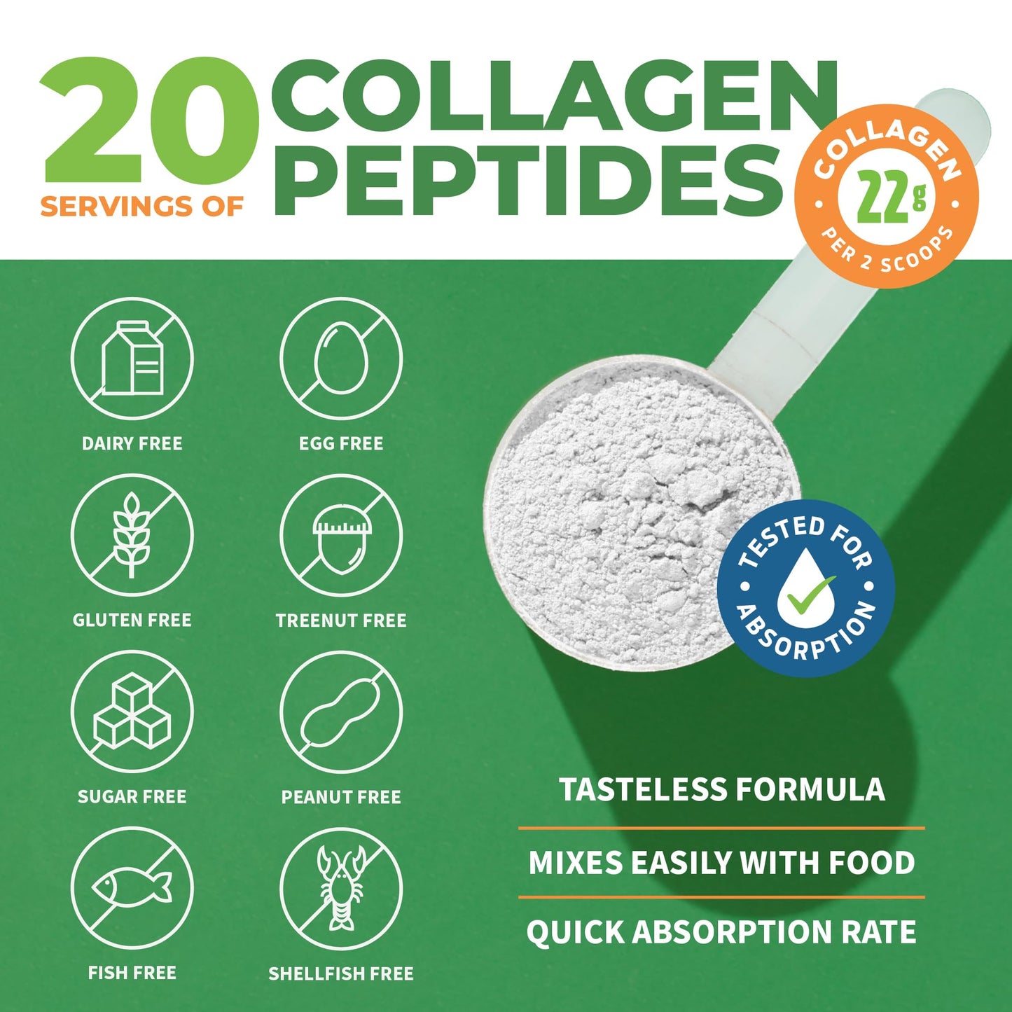 ForestLeaf Collagen Peptides Powder Unflavored – Grass-Fed Type 1-3, Hydrolyzed Keto Collagen Protein 11g per Serving