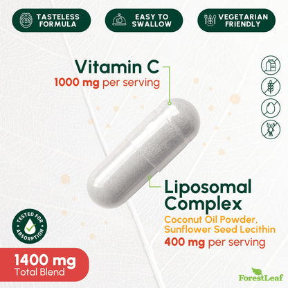 ForestLeaf Liposomal Vitamin C 1000mg Capsules | High-Dose Liposomal Vitamin C
