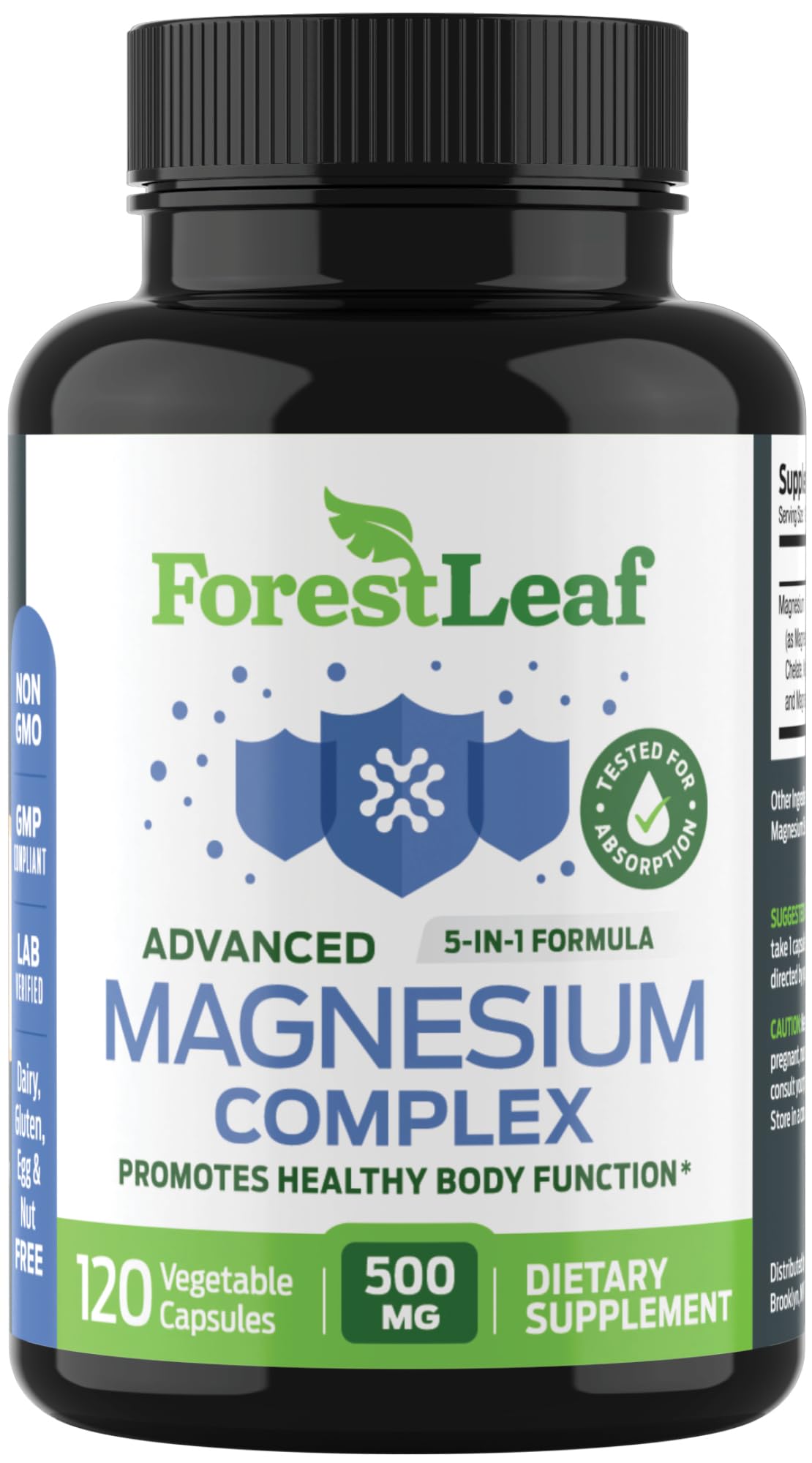 ForestLeaf Magnesium Complex 500mg – 120 Ct | Sleep, Relaxation & Muscle Support