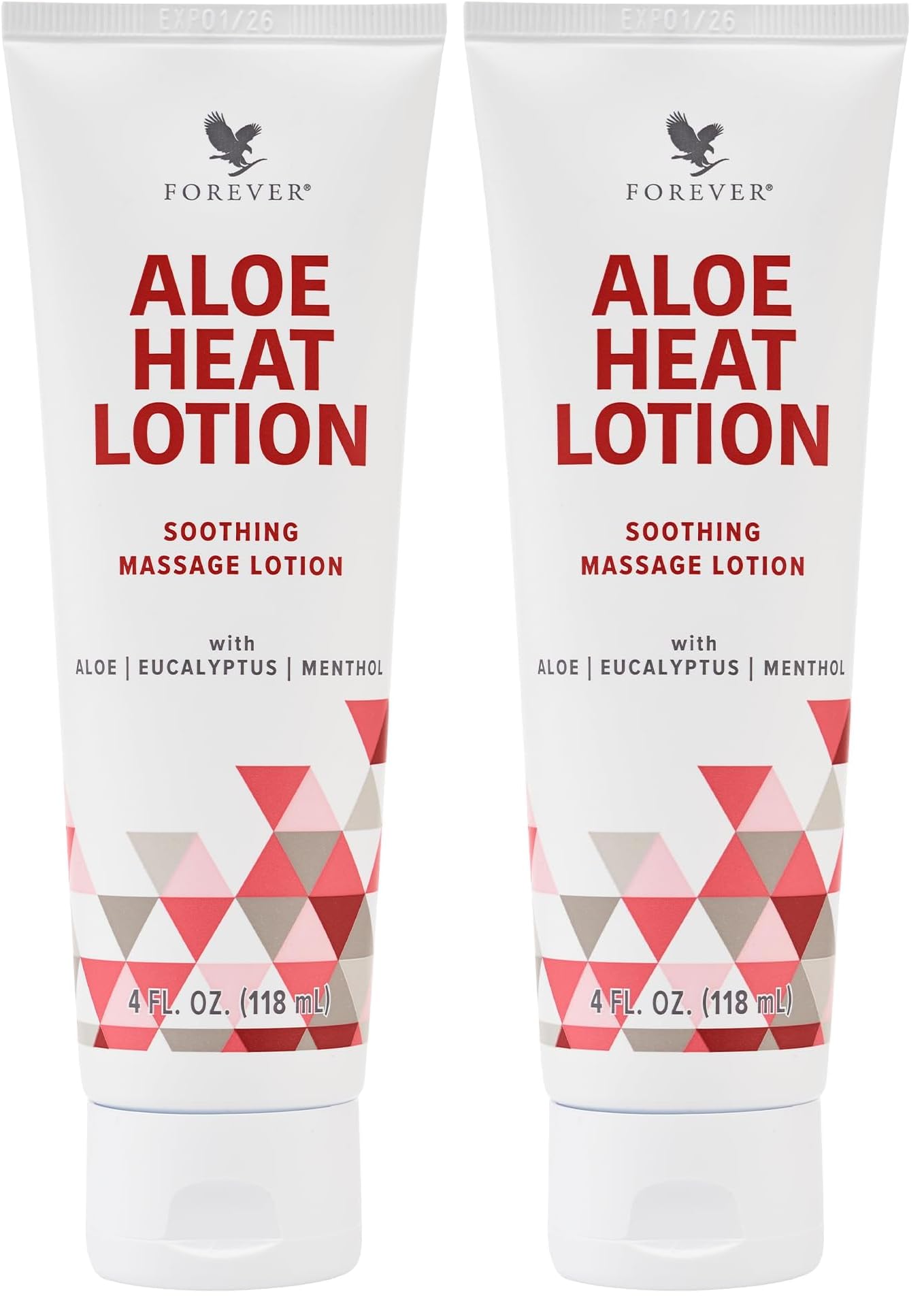 Forever Living Aloe Heat Lotion with Menthol & Eucalyptus – Vegan-Friendly, 4 fl oz (Pack of 2)