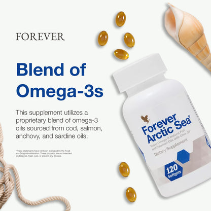 Forever Arctic Sea Omega-3 – EPA & DHA, Gluten-Free, 240 Softgels (Pack of 2)