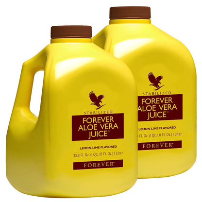 Forever Living Aloe Vera Juice Lemon Lime – Pure Inner Leaf Gel, 1L x2