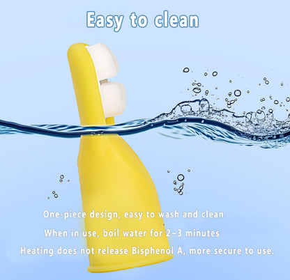 FOREVIVE Finger Toothbrush for Toddlers (1-3) - 2 Pack Silicone Toothbrush with Travel Case