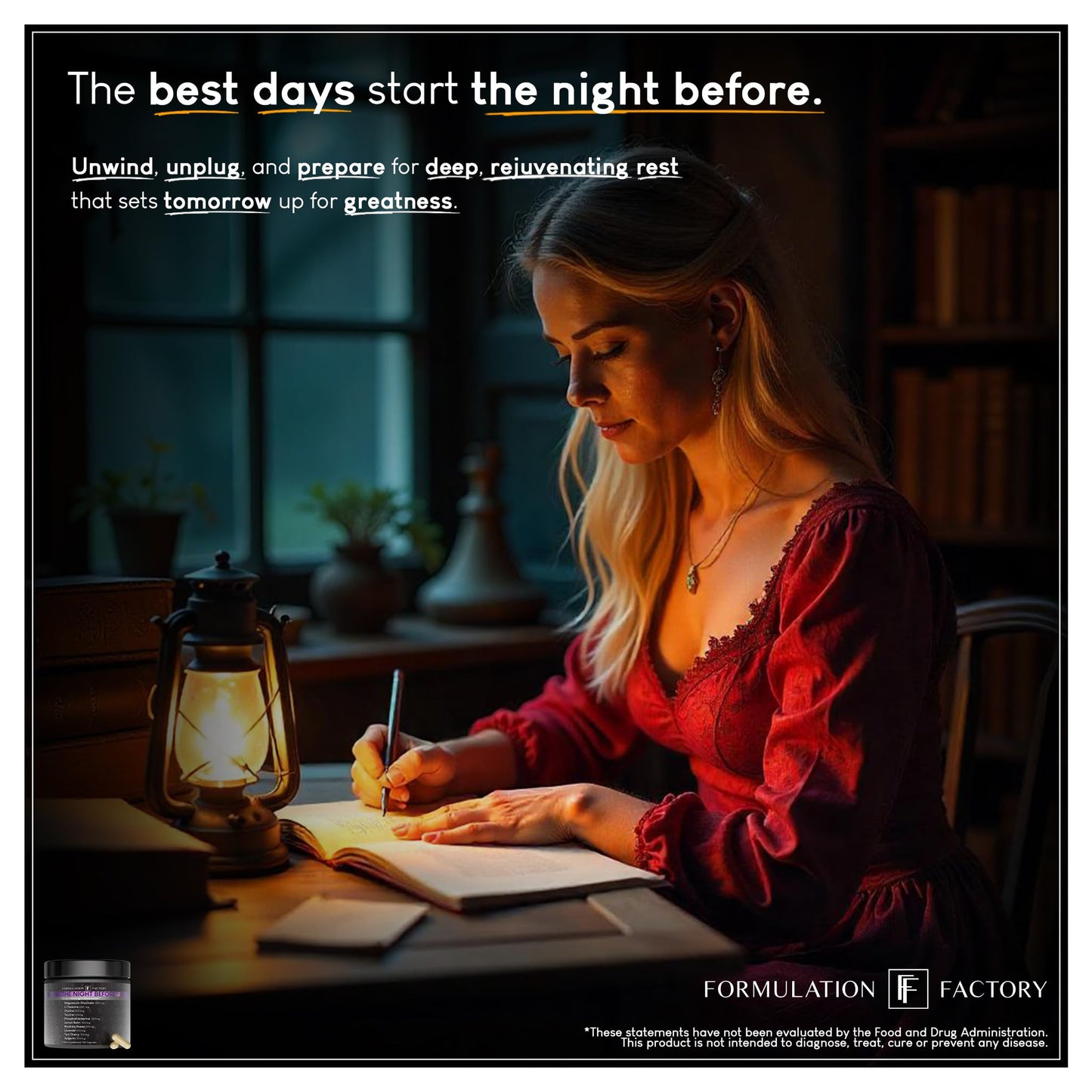 Formulation Factory The Night Before 10-in-1 Midnight Maximizer Sleep Supplement — Magnesium Glycinate, L-Theanine & More (360 Capsules, 6 Months)