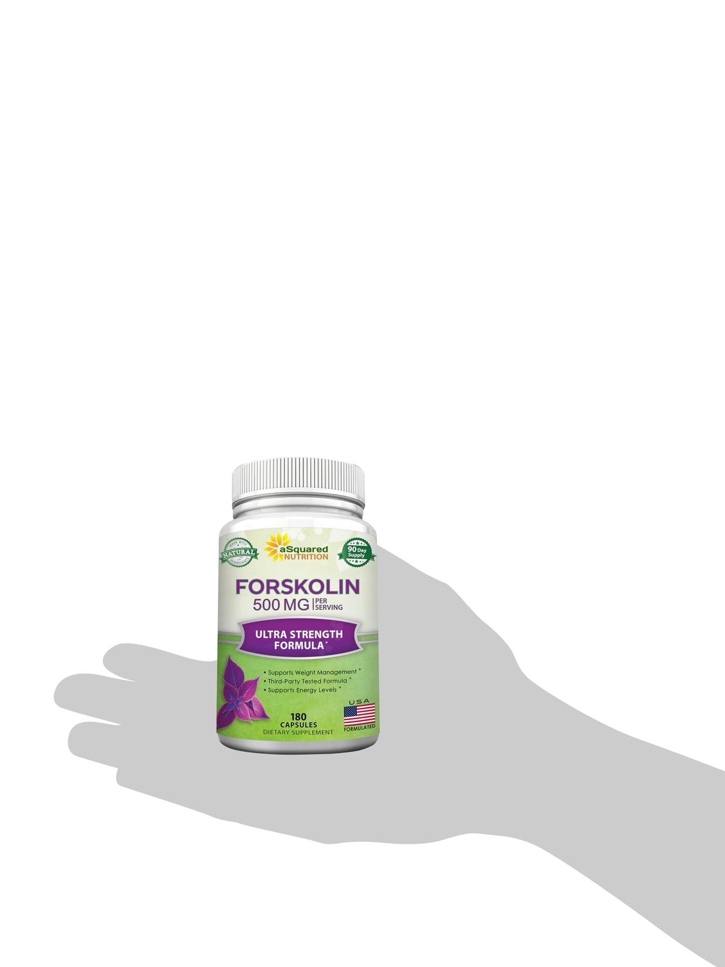 Forskolin 500mg Max Strength – 180 Capsules | aSquared Nutrition