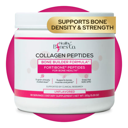 FORTIBONE Collagen Peptides – Essential Bone Builder, Unflavored, Gluten-Free & Dairy-Free (30 Servings)