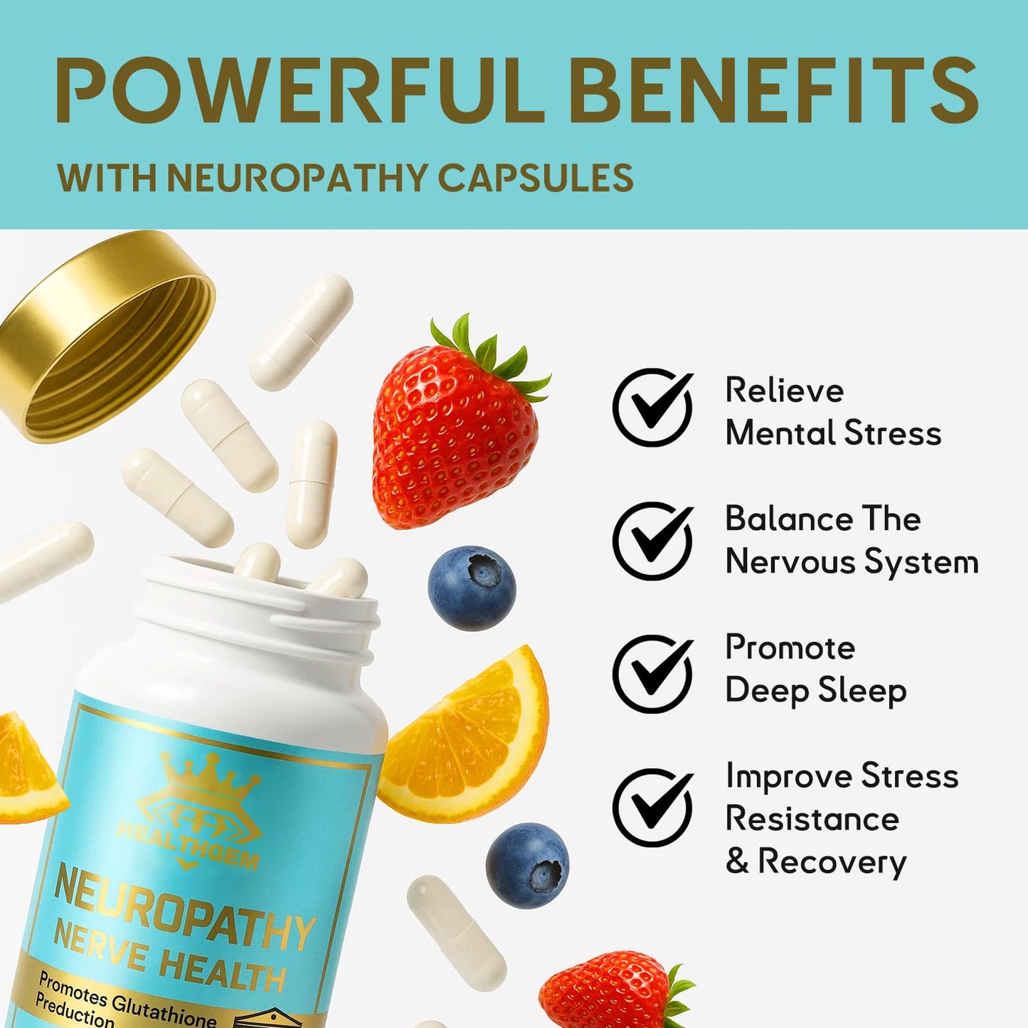 Neuropathy Support - Nerve Savior Natural Nerve Supplement with Alpha Lipoic Acid | 120 Capsules