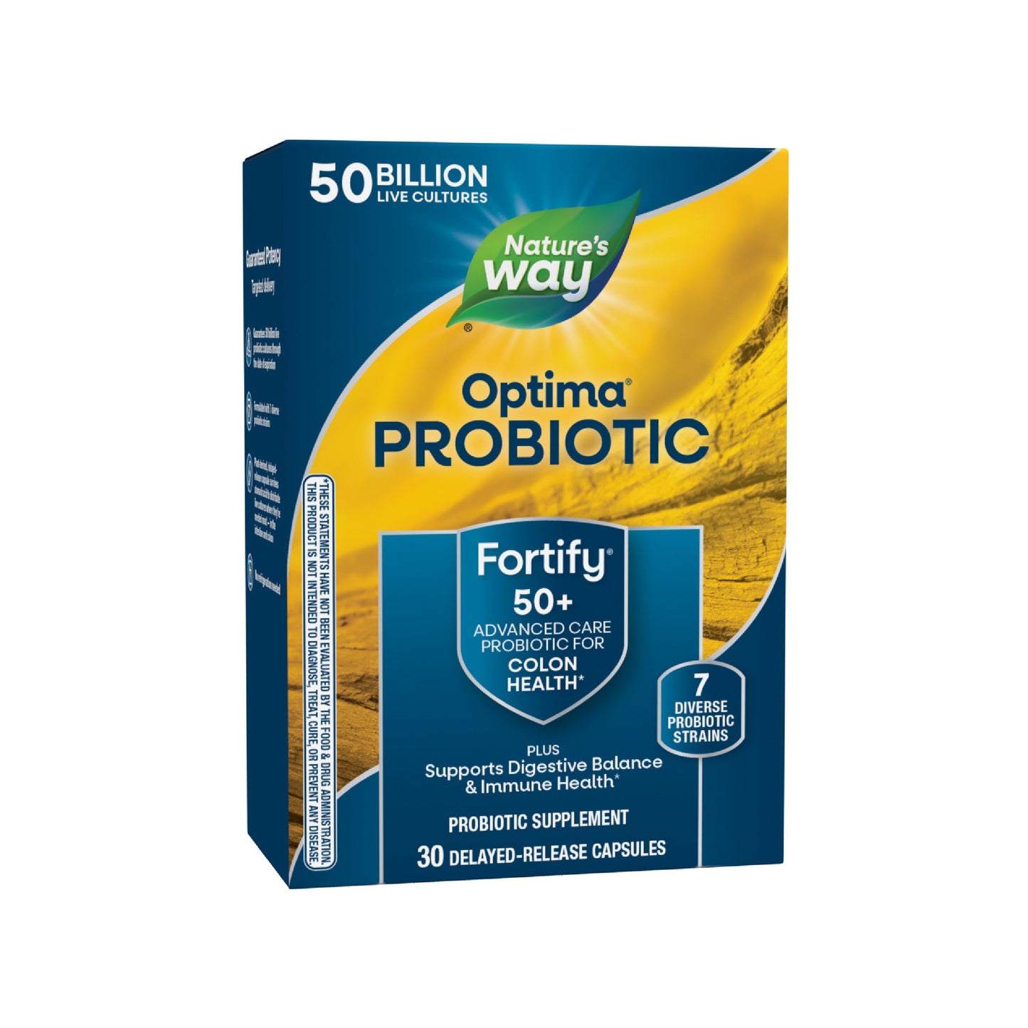Nature's Way Fortify Optima Probiotic for Adults 50+ – 50 Billion Cultures, Digestive & Immune Support, 30 Capsules